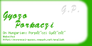 gyozo porpaczi business card